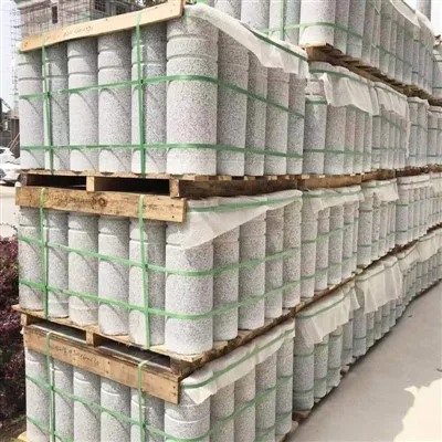 Pilastro per barriera per auto in granito bianco sesamo